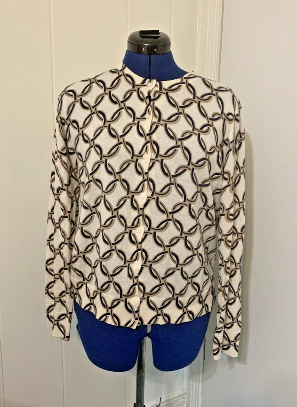 Ann Taylor Factory Cardigan Large Chainlink Cotton Old money Career Work